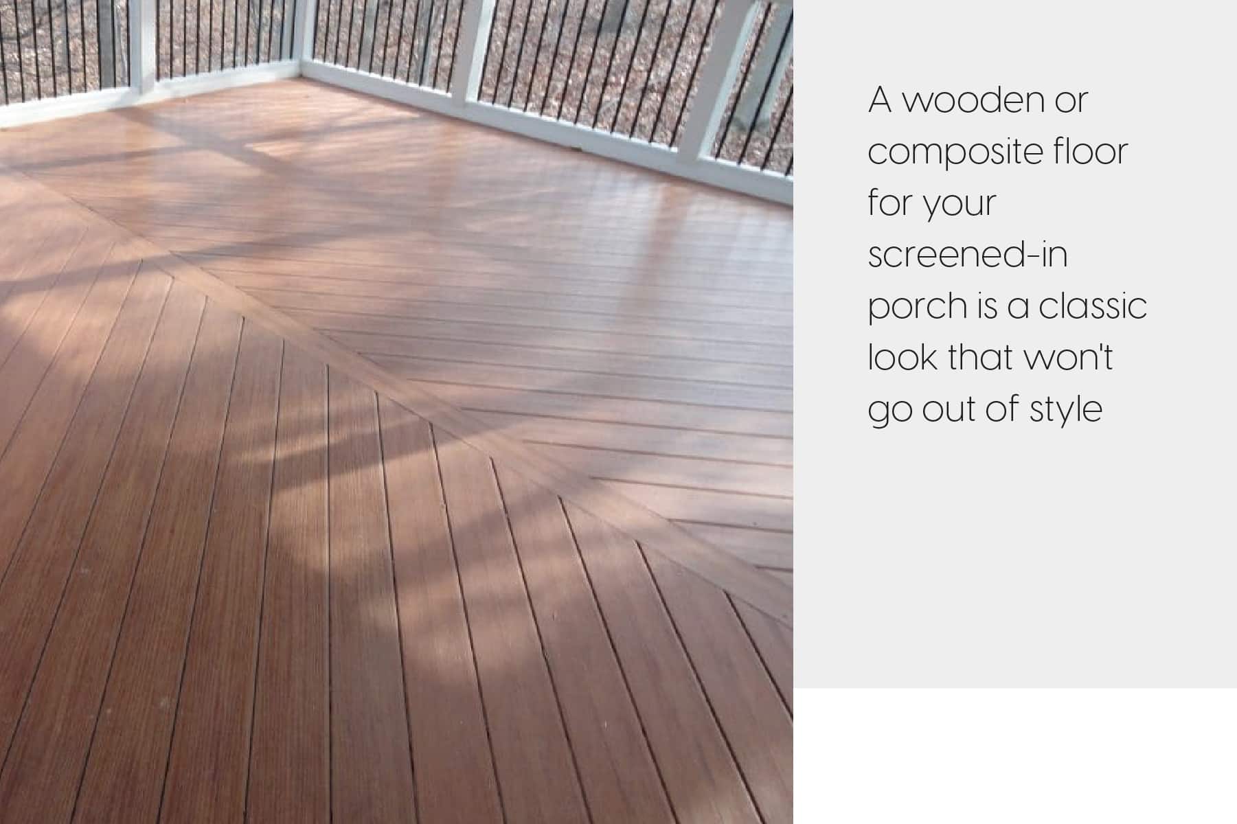 a wooden or compsite floor