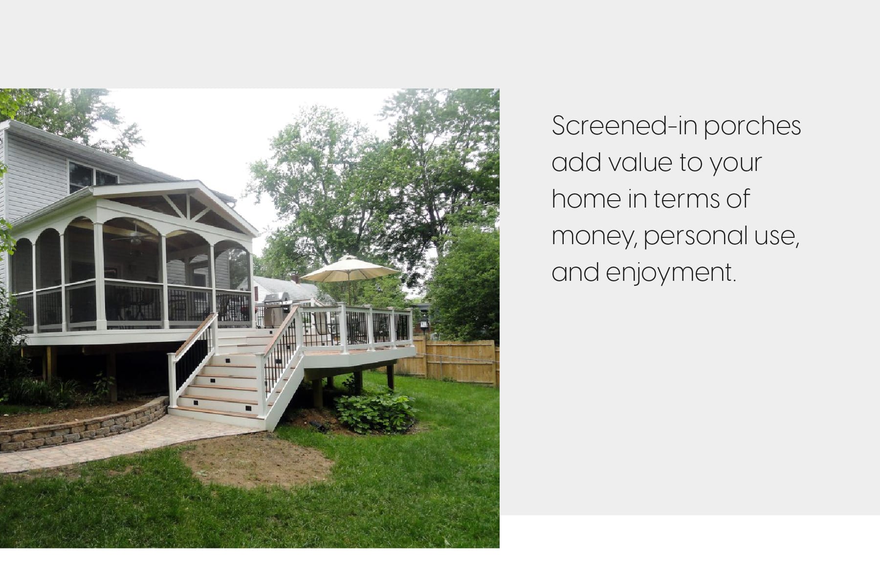 screened-in porches add value