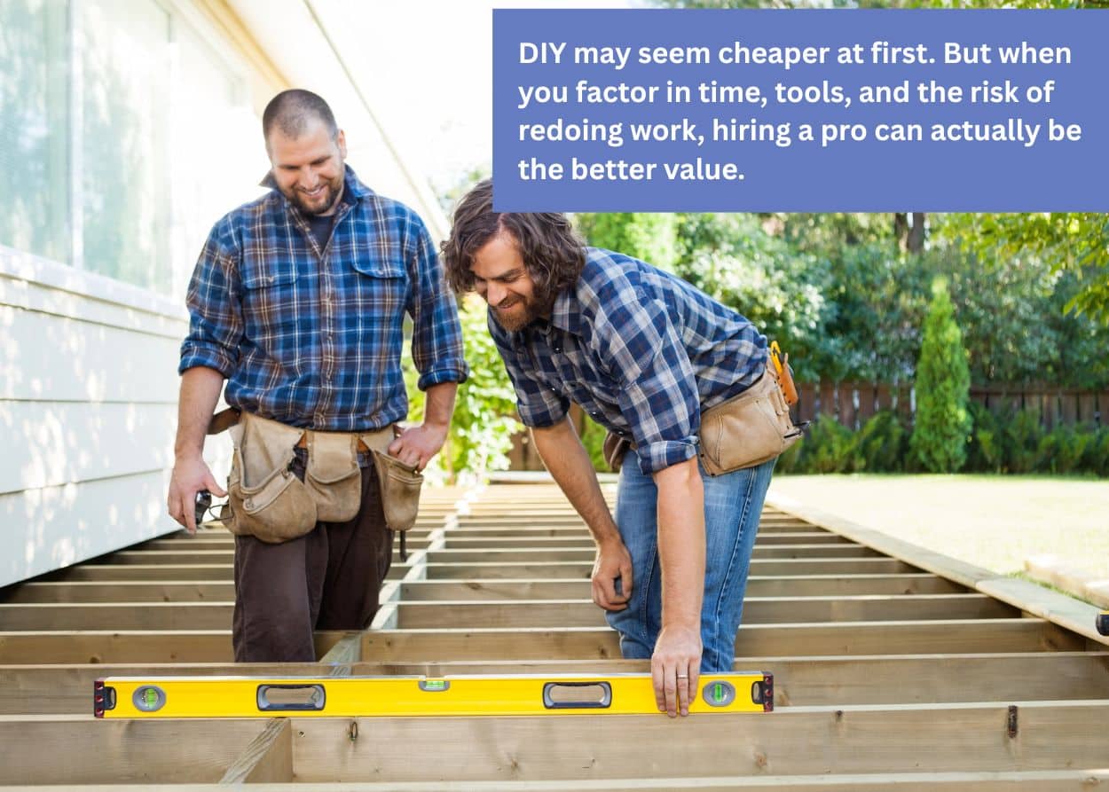DIY may seem cheaper at first. But when you factor in time, tools, and the risk of redoing work, hiring a pro can actually be the better value.