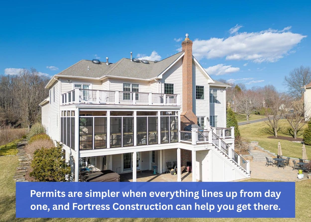 Large custom deck and screened porch addition completed by a professional deck contractor in Fairfax County, Virginia